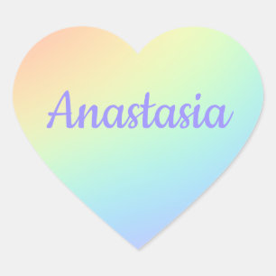 Sticker Cœur Nom personnalisé Rainbow Ombre
