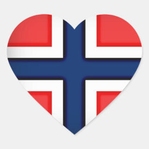 Sticker Cœur Norway Flag
