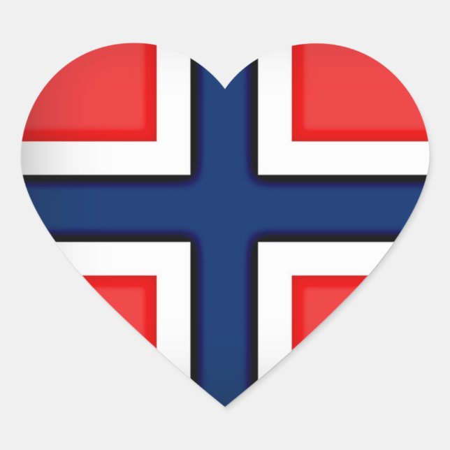 Sticker Cœur Norway Flag (Devant)