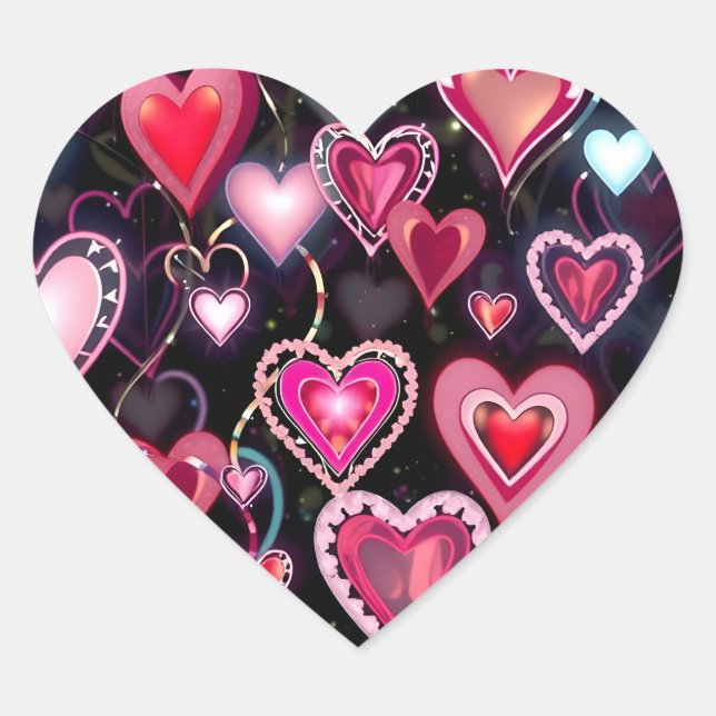 Sticker Cœur Note d'amour (Devant)