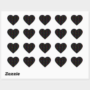 Sticker Cœur Notes de musique colorées Musicien Art de note de