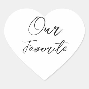 Sticker Cœur Notre Favori Cadeau de Mariage à l'Écriture Modern
