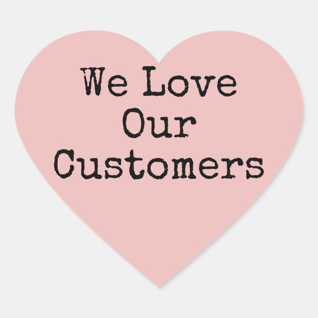 Sticker Cœur Nous aimons nos clients Coeur rose (Devant)