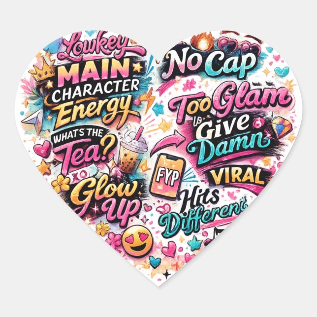 Sticker Cœur Nouvelle génération d'autocollants. (Devant)