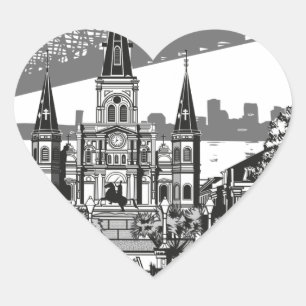 Sticker Cœur Nouvelle-Orléans Louisiane