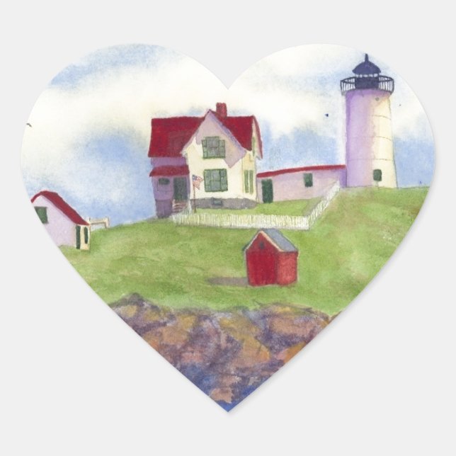 Sticker Cœur Nubble Light House York Maine (Devant)