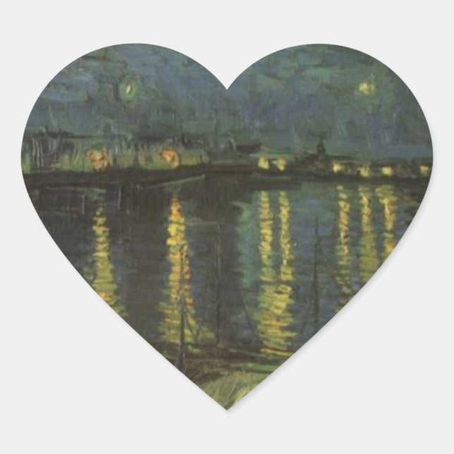 Sticker Cœur Nuit étoilée sur le Rhône (Devant)