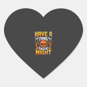 Sticker Cœur Nuit Fang-Tastique Halloween Crâne et Chauves-sour