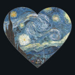 Sticker Cœur Nuit Van Gogh Starry<br><div class="desc">Vincent Van Gogh Starry Night masterpiece,  vintage artwork on modern day products from Zazilicious</div>