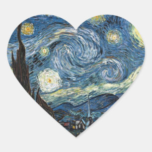 Sticker Cœur Nuit Van Gogh Starry
