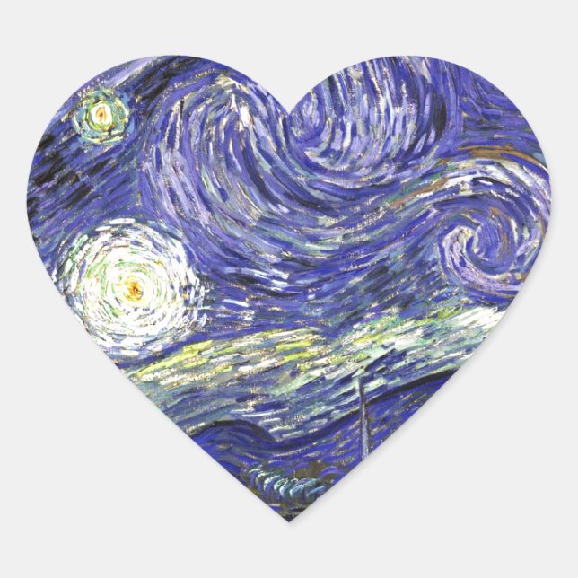 Sticker Cœur Nuit Van Gogh Starry (Devant)