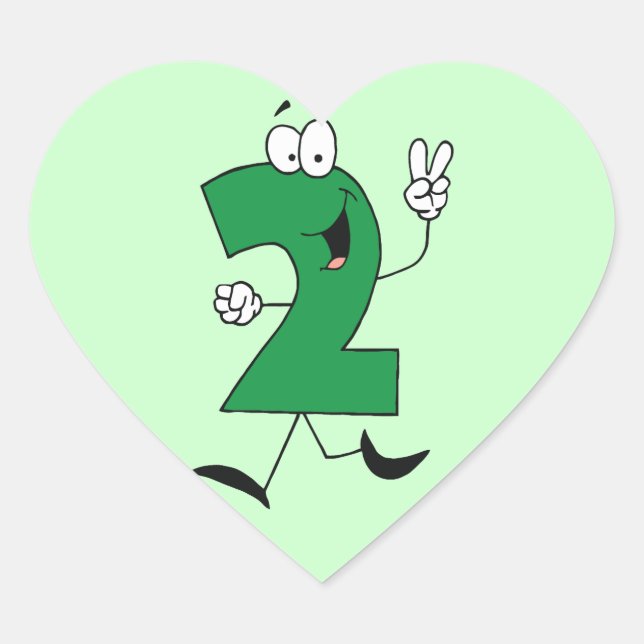 Sticker Cœur Numéro 2e Anniversaire Tshirts et cadeaux (Devant)