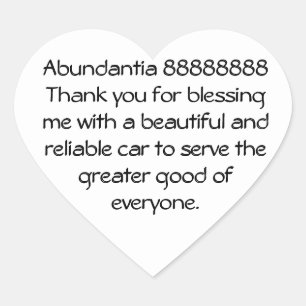 Sticker Cœur Numérologie et déclaration angélique de gratitude