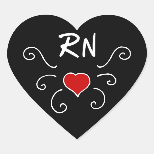 Sticker Cœur Nurses RN Love Tattoo (Devant)