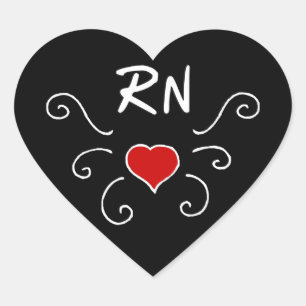 Sticker Cœur Nurses RN Love Tattoo