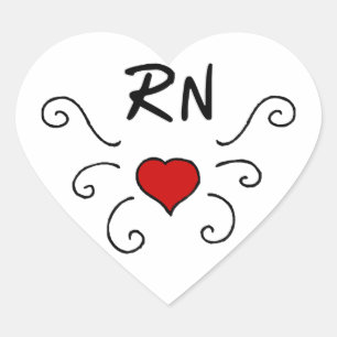 Sticker Cœur Nurses RN Love Tattoo