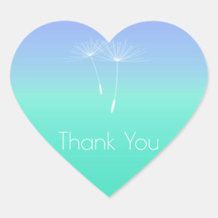 Sticker Cœur Océan Caraïbes Pastel Ombre Dandelion Merci