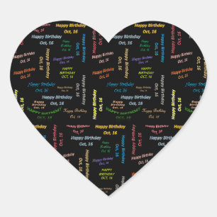 Sticker Cœur Octobre, 16 Anniversaire