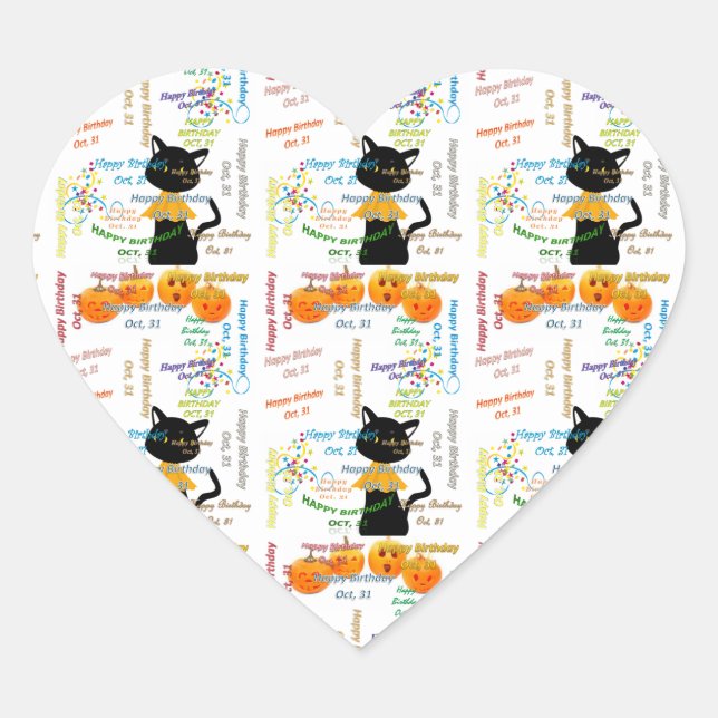 Sticker Cœur Octobre, 31 Anniversaire (Devant)