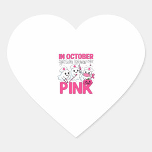 Sticker Cœur Octobre, nous portons du rose, infirmière, sensibi