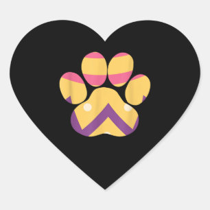 Sticker Cœur Oeufs colorés Paw Paw Paw Drôle Chien Amoureux d