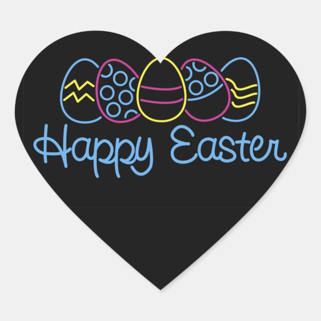 Sticker Cœur Oeufs de néon - (Devant)