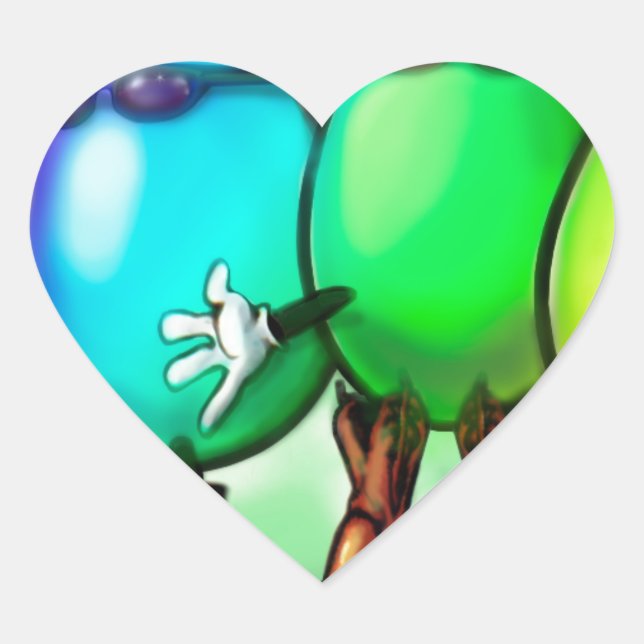 Sticker Cœur Oeufs de Pâques (Devant)