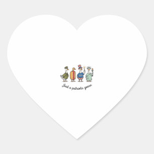 Sticker Cœur Oie Patriotique Gravure Vintage Drôle de Chemise U