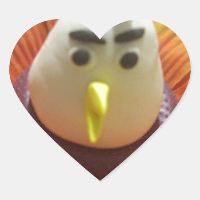 Sticker Cœur Oiseau sculpté en Tournesol Imprimer (Devant)