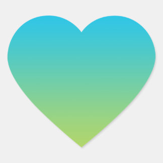 Sticker Cœur Ombre bleue et verte