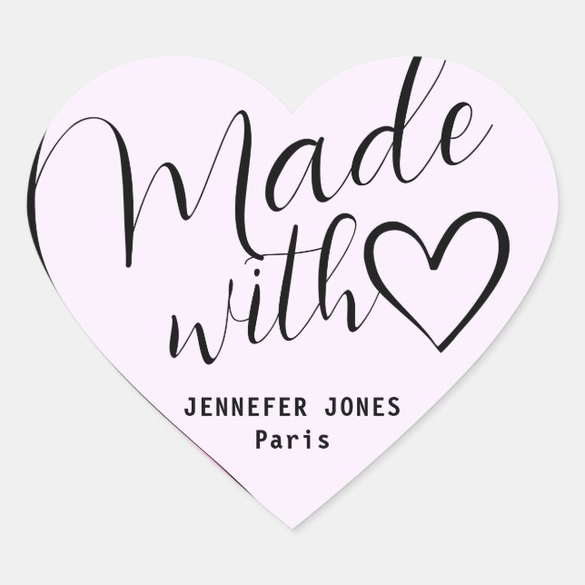 Sticker Cœur Ombre rose fait avec Love Calligraphy Letters (Devant)