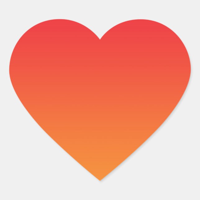 Sticker Cœur Ombre rouge et orange (Devant)