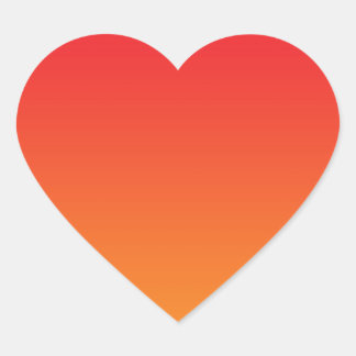 Sticker Cœur Ombre rouge et orange