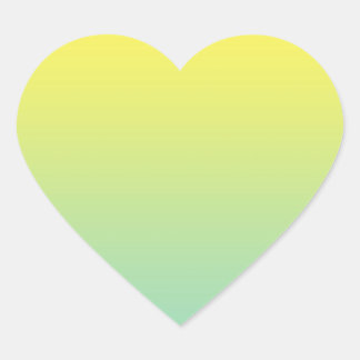 Sticker Cœur Ombre verte et jaune