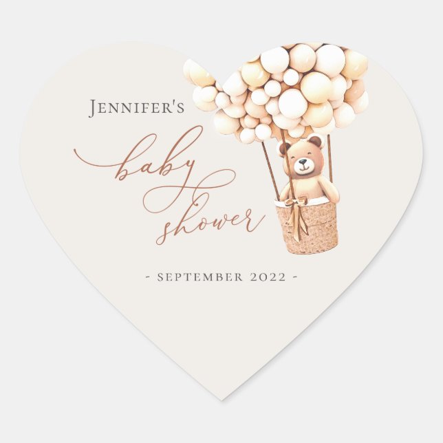 Sticker Cœur On Peut Attendre ! Baby shower (Devant)