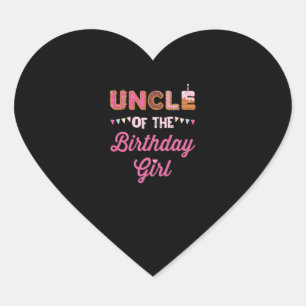 Sticker Cœur Oncle de la fille d'anniversaire - La famille jume