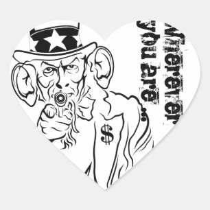 Sticker Cœur Oncle Sam