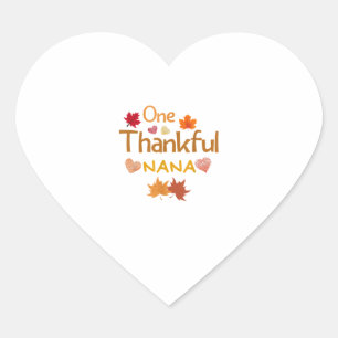 Sticker Cœur one thankful nana thanksgiving day familching