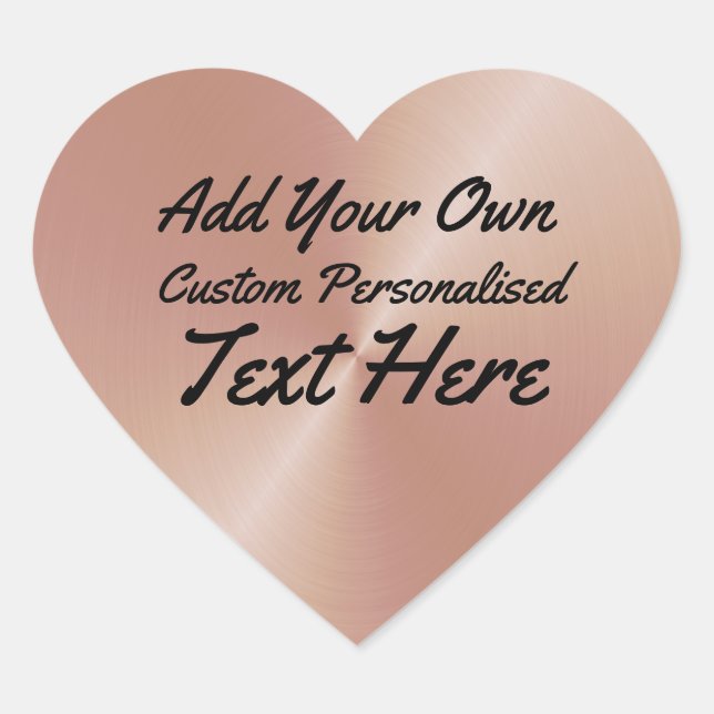 Sticker Cœur Or Rose personnalisé (Devant)