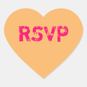 Sticker Cœur Orange Conversation Heart RSVP