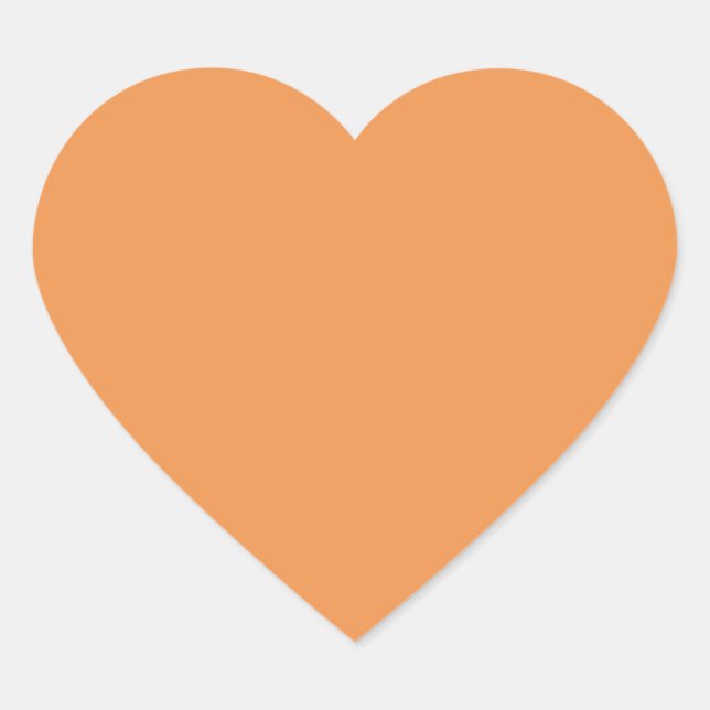 Sticker Cœur orange défraîchi (couleur solide) (Devant)