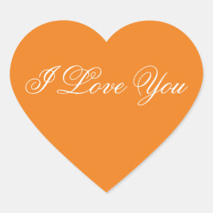 Sticker Coeur Orange - Je Vous Aime