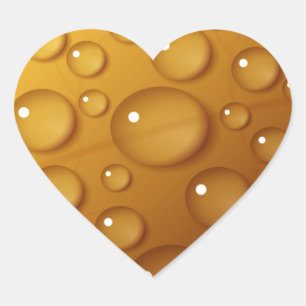 Sticker Cœur Orange Water Drop Texture