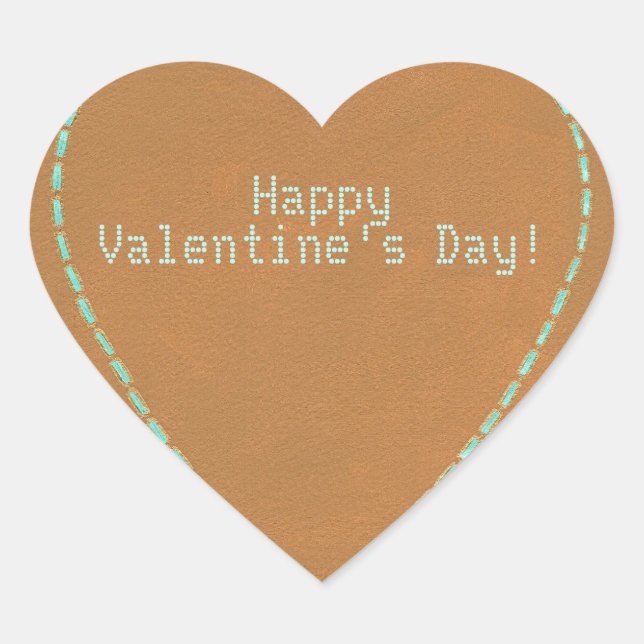 Sticker Cœur Ordinateur Nerd Geek Joyeux Valentines Jour Coeur (Devant)