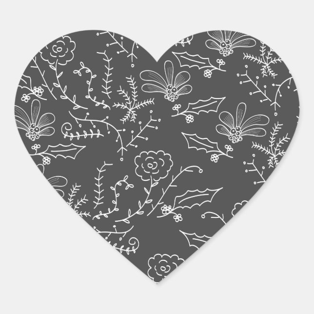 Sticker Cœur ornements de vacances (Devant)