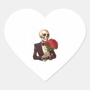 Sticker Cœur Os-Lover � Drôle Squelette romantique