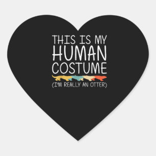 Sticker Cœur Otter Gift Otter Halloween do-it-yourself costum