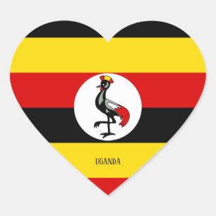Sticker Cœur Ouganda Drapeau splendide patriotique