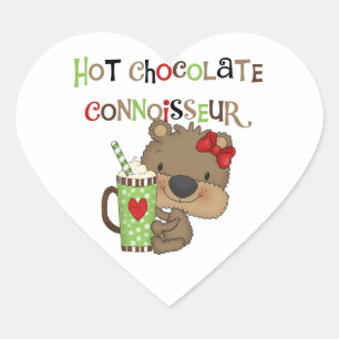 Sticker Cœur Ours chaud de fille de ChocolateConoisseur