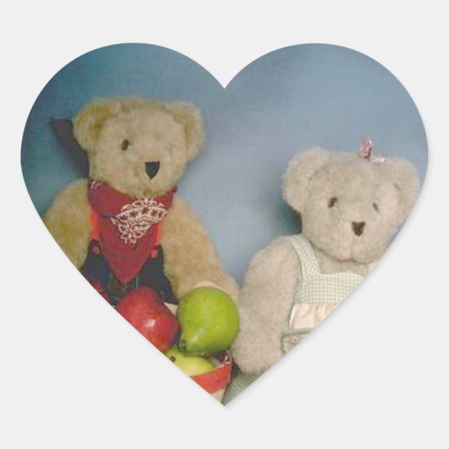 Sticker Cœur Ours de récolte (Devant)